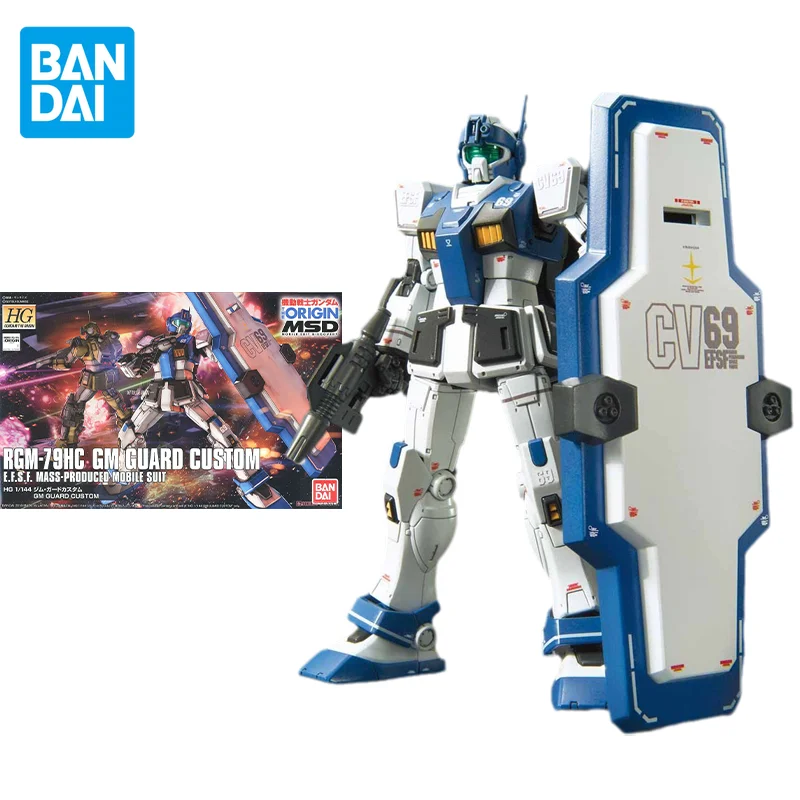 

Bandai Original Gundam Model Kit Anime Figure HG GTO 1/144 RGM-79HC GM GUARD CUSTOM Action Figures Toys Gifts for Children