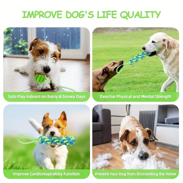 S148930e612d64445ba27a9271a1d5859A.jpg 3Pcs Pet Dog Toys for Large Small Dogs Toy Interactive Cotton Rope and Ball Dogs Teeth Cleaning Chew Toy Pet Accessories