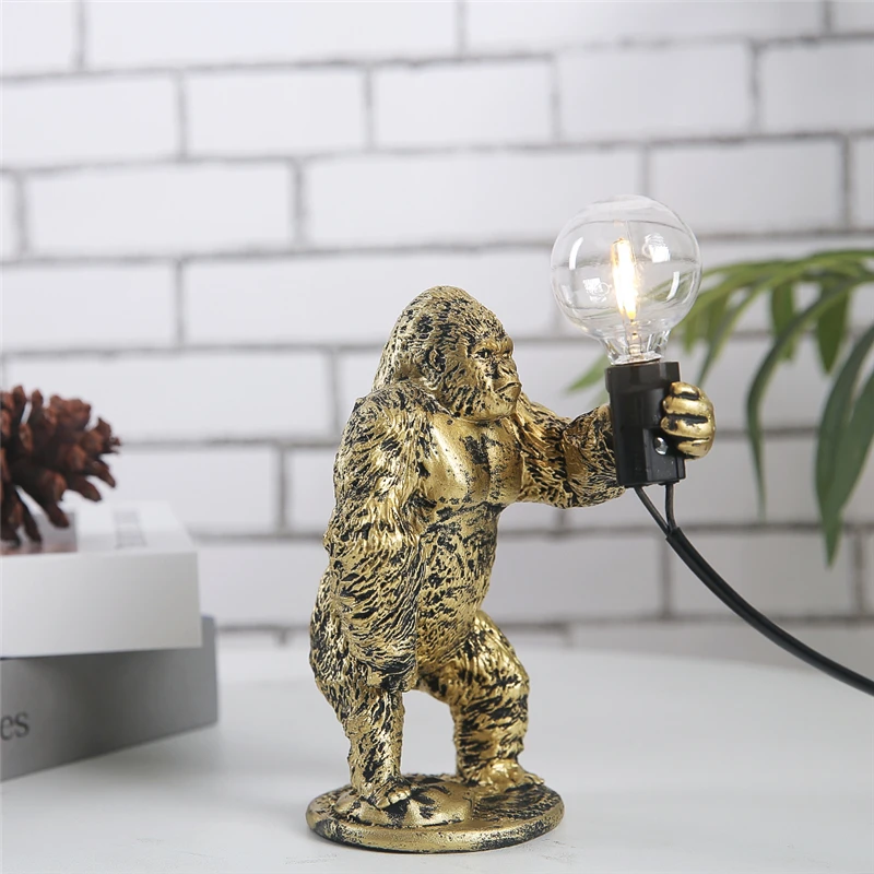 Table Lamps Nordic King Kong Resin USB Customizable Animal Lamps