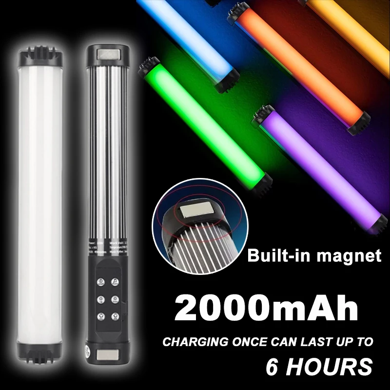 Mini Handheld LED RGB Light Stick Magnet Photographic Lighting 2700-7500K Photography Fill light Lamp For Video Vlog YouTube