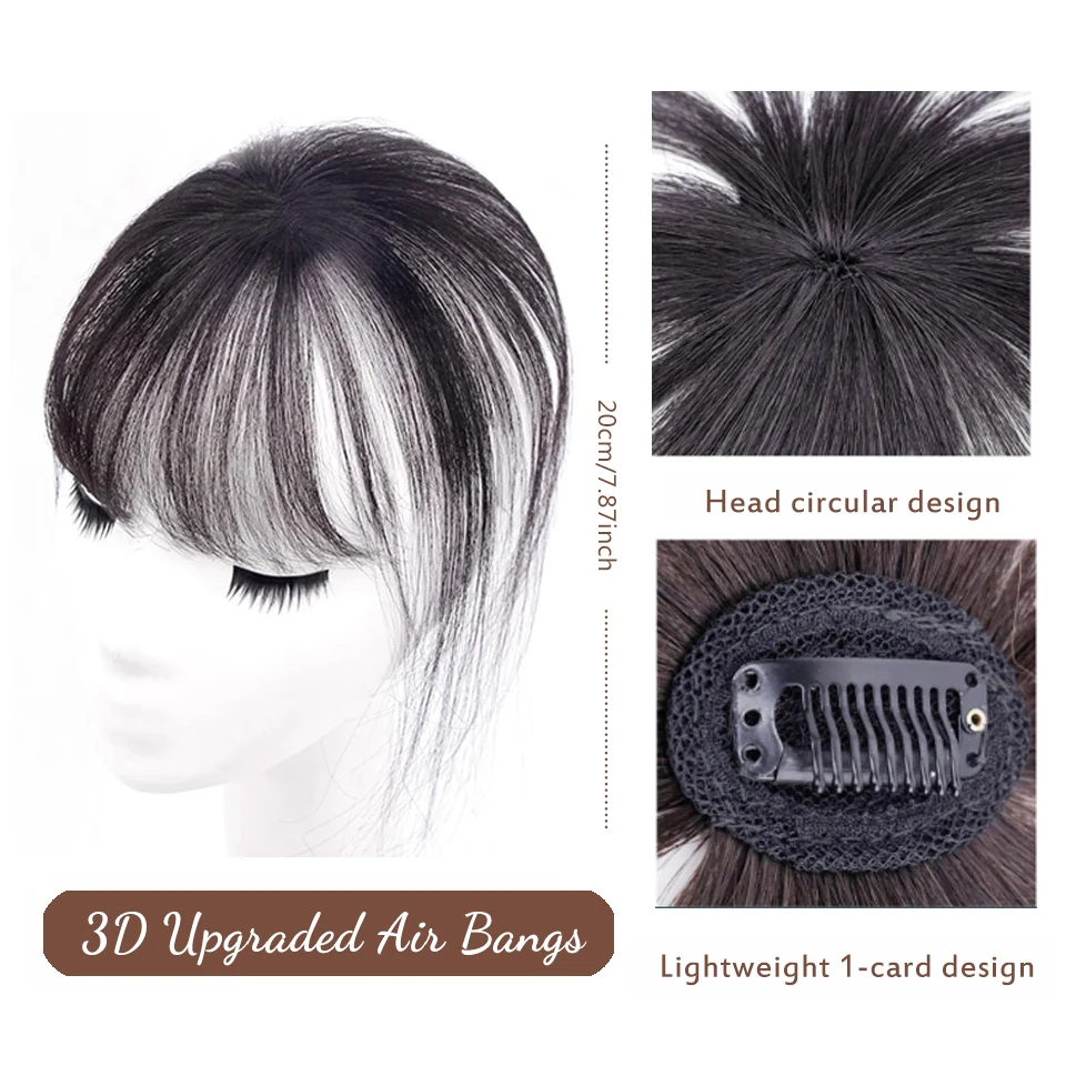 Synthetic Brown Clip In Hair Bangs For Women