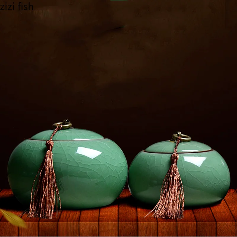 Ceramic Tea Caddy Sealed Jar tea tin box tea canister ceramic storage jar airtight container