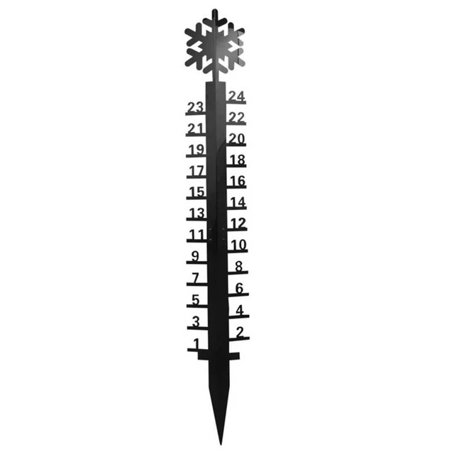 36 Inches Iron Art Snow Gauge, Handmade Metal Snow Depth Measuring