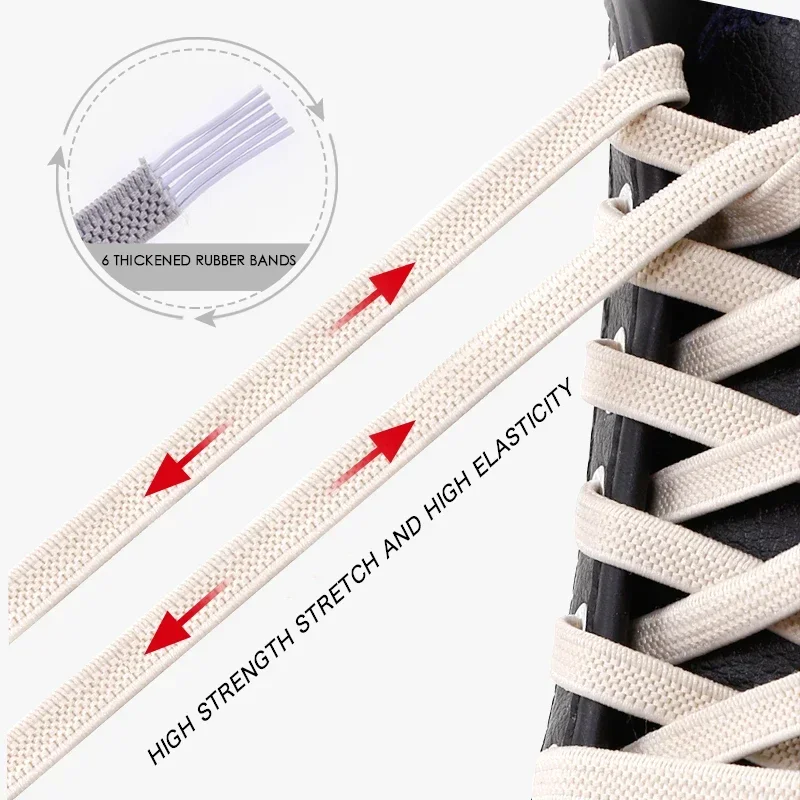 Shoelaces Without Ties Shoe Laces Elastic Shoelaces Elastic Shoe Laces 1 Pair No Tie Shoe laces Elastic Shoelaces Outdoor Leisure Sneakers Quick Safety Flat Shoe lace Kids And Adult Unisex Lazy laces