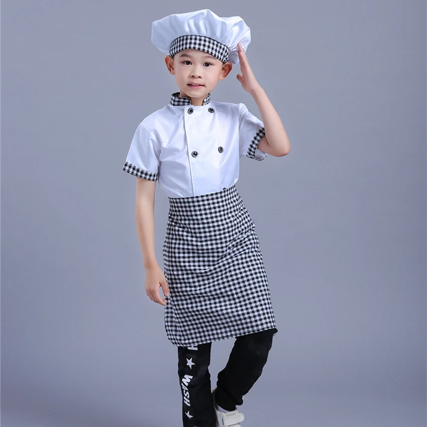 Women Chef Uniform Kindergarten Teacher Costume Cooking Clothing  Apron+hat+sleevelet Game Outfit Kitchen Work Wear Sets 90 - AliExpress