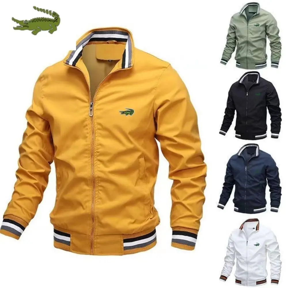 CARTELO-Chaqueta de cuello alto con bordado para hombre, abrigo informal con cremallera, cortavientos para deportes al air2024 naturehike almohada inflable de viaje al aire libre cojín de aire para el cuello para dormir portáti