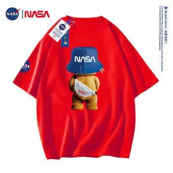 NASA Fashion trend breathable and comfortable summer casual all-match round neck letter printing T-shirt s-4xl