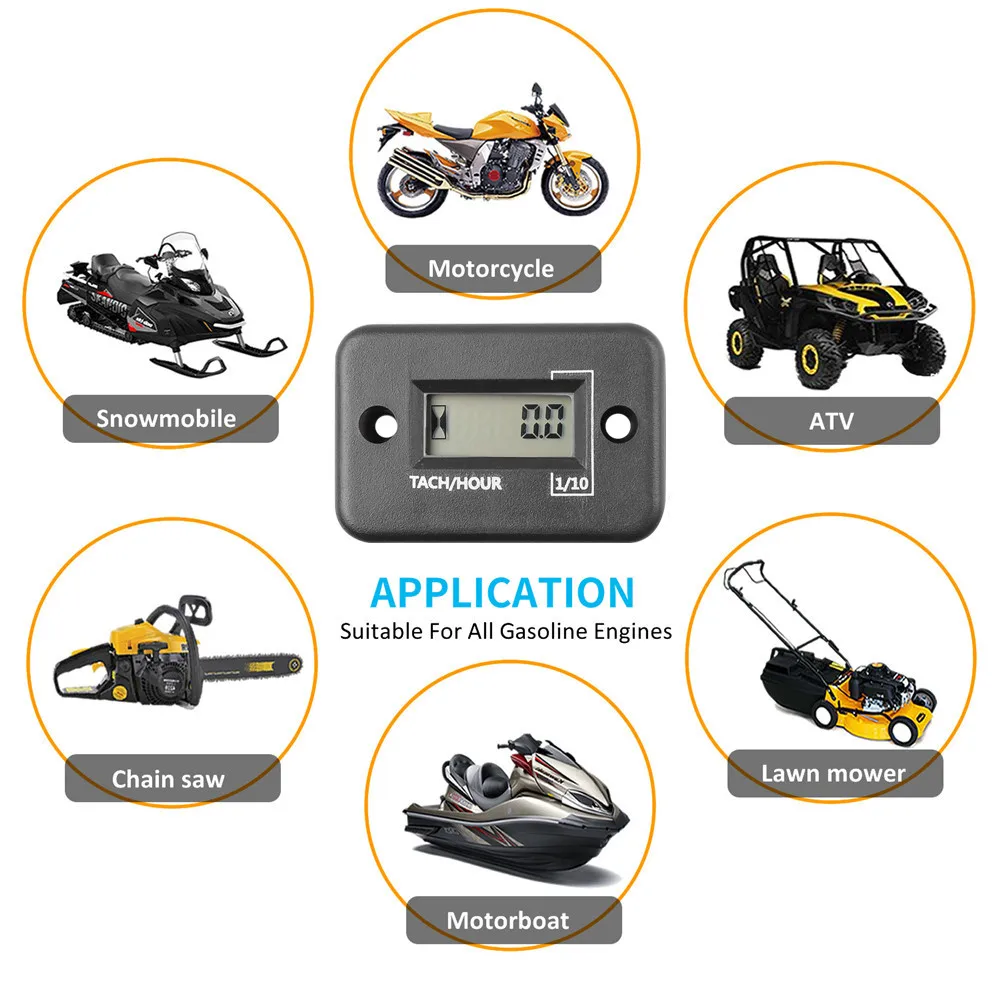 Digital Engine Tach Hour Meter Tachometer Gauge Engine RPM LCD Display For All 2 Or 4 stroke Gasoline For Motorcycle SUV tachometer gauge engine tachometer tachometer meter engine hour meter