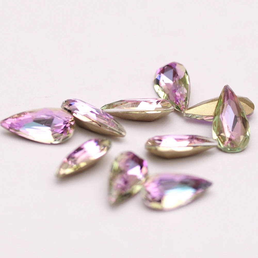 10PCS Teardrop 5A Nail art Strass Pointback Lose Maniküre Dekoration Glas Diamant DIY Handwerk Liefert Perlen – Detail 15