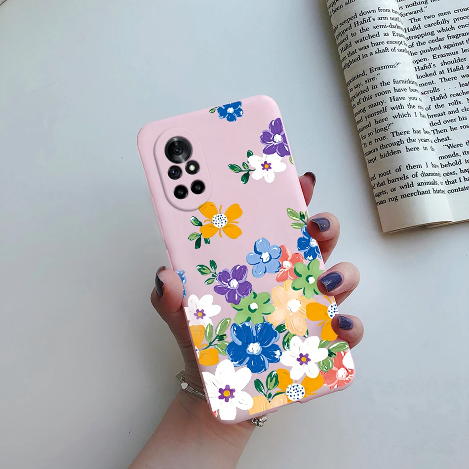 Floral Cat Cartoon Silicone Phone Protector Case - Stylish Back Cover