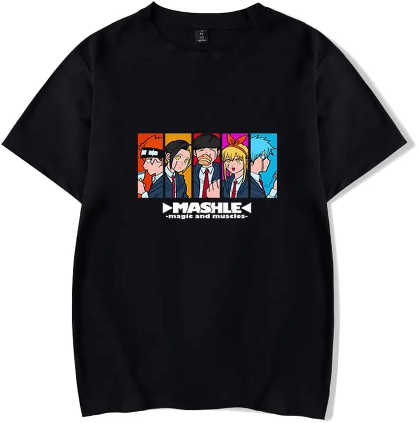 

Hot Anime Mashle：Magic and Muscles Tee Merch Shirt Fashion Short Sleeve T Shirt, Small, Black