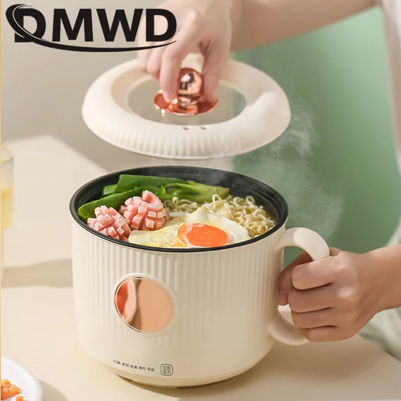 1.7L Multifunction Electric Rice Cooker Smart Mini Noodles Pot Heater Cup Egg Omelette Frying Pan Porridge Soup Stew Cooker 220V 2