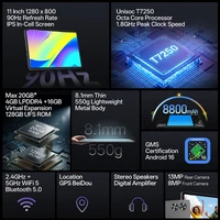 Tablette SVITOO 2026 Android 16, 11 pouces, Unisoc T7250, 20 Go de RAM, 128 Go de ROM extensible jusqu'à 1 To, batterie 8800 mAh, Wi-Fi 5, Bluetooth 5.0, GPS, Widevine L1, avec étui, clavier, souris, stylet, Français 2