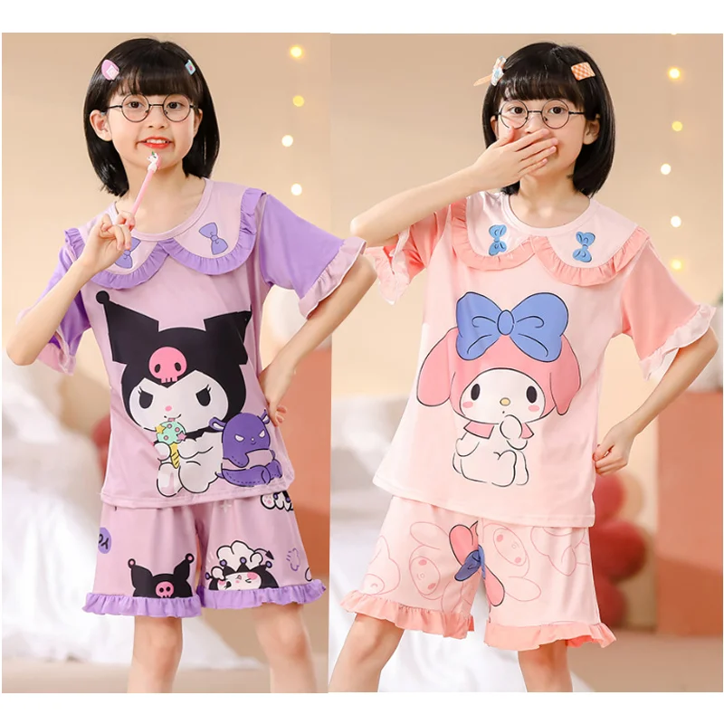 Melody Kuromi Cinnamoroll Sanrio Lingerie & Underwear Roupas Femininas  Pajama Conjuntos De Anime Kawaii Fatos De Dormir Cartoon