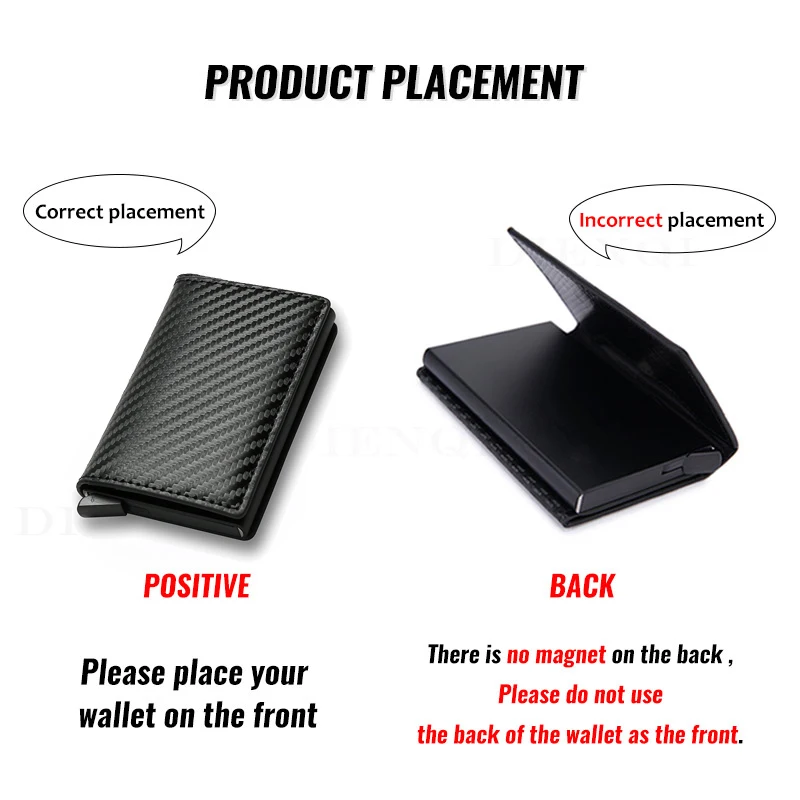 Portefeuille en aluminium fin en fibre de carbone pour homme, porte-cartes de crédit d'identité, mini portefeuille RFID, pop-up automatique, étui pour cartes bancaires, noir, Vallet 2023