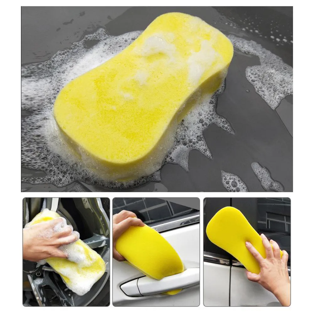 Car Cleaning Sponge Large Jumbo Sponge Car Auto Washing Pad Wax Polishing Cleaning Cloth Yellow Cleaner Tools