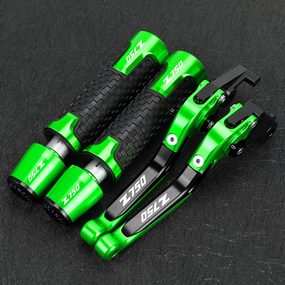 

FOR Kawasaki Z750 2007 2008 2009 2010 2011 2012 z 750 L Accessories Adjustable CNC Brake Clutch Levers Handlebar Hand Grips ends