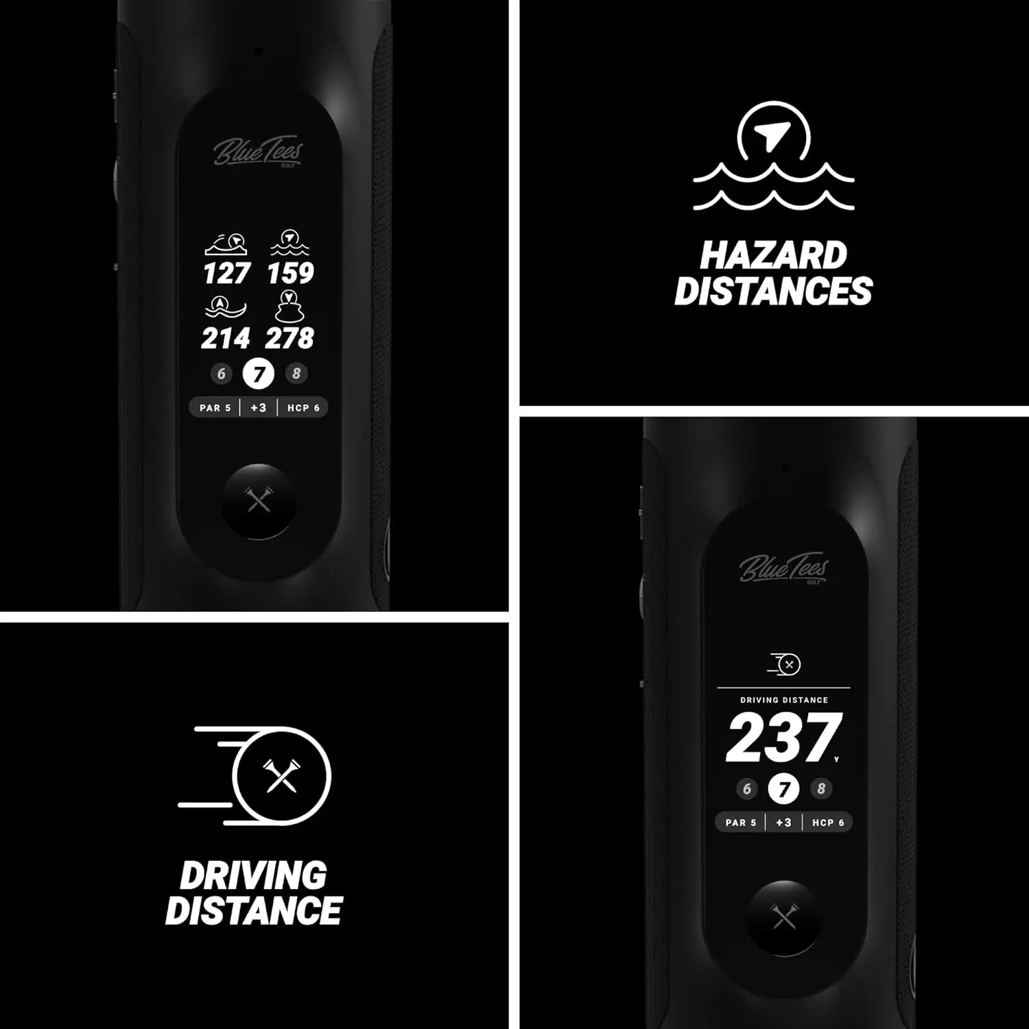 Touch Screen Display-10+ Hours Battery-Visual + Audible Distance, Hazard Distance