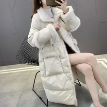 

2021 New Clothing Women's Light Luxury Down Jacket King-size Coat Long Goose Down Autumn and Winter Mink Age Reducing