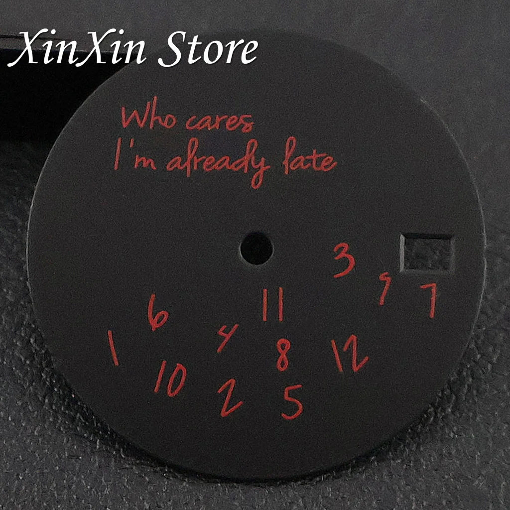 Sleek Red 28.5mm Watch Dial with Lightning Second Hands