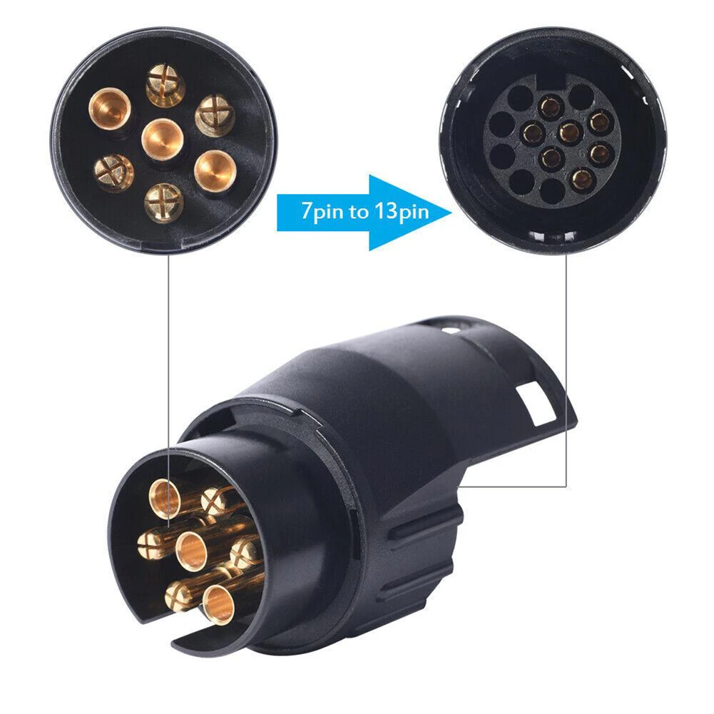 7 Pin To 13 Pin Plug Adapter Trailer Connector 12V Towbar Towing Waterproof Plugs Socket