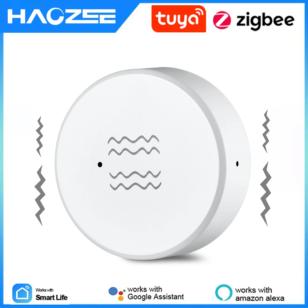 Tuya ZigBee Smart Vibration Sensor Real Time Monitoring Door Window Detection Alarm Smart Home Security Protection System door window sensor