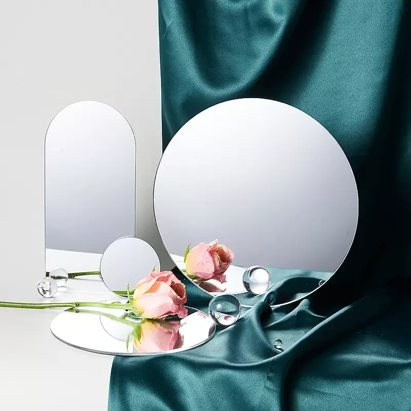 5Pcs Acrylic Mirror Photography Backdrops Gold Silver Reflection Photo Studio Background Props Cosmetics Manicure Decoration