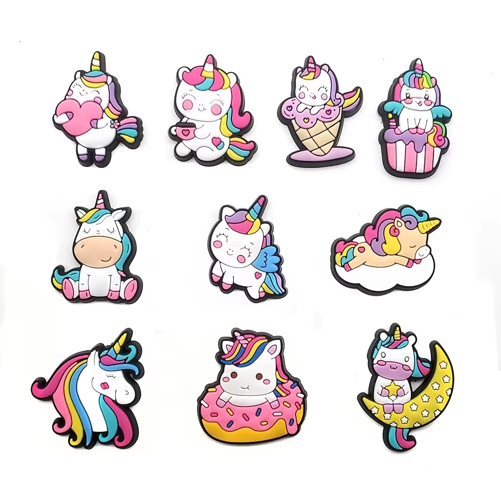 shoe charms Unicorn Shoe Decorations for Clogs Bubble Slides Sandals PVC Accessories for Christmas Birthday Gift