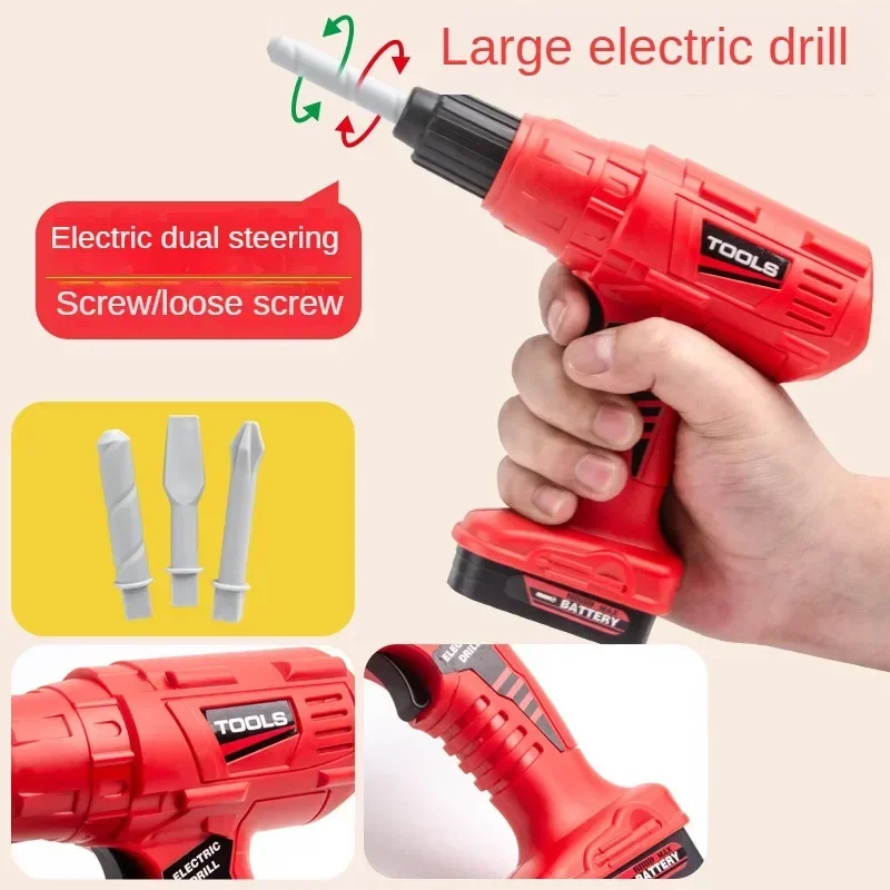 Kids Repair Tool Set Pretend Play Toy Playset Power Drill Screwdriver for Build Simulated Construction Toys for Boys Child Gifts