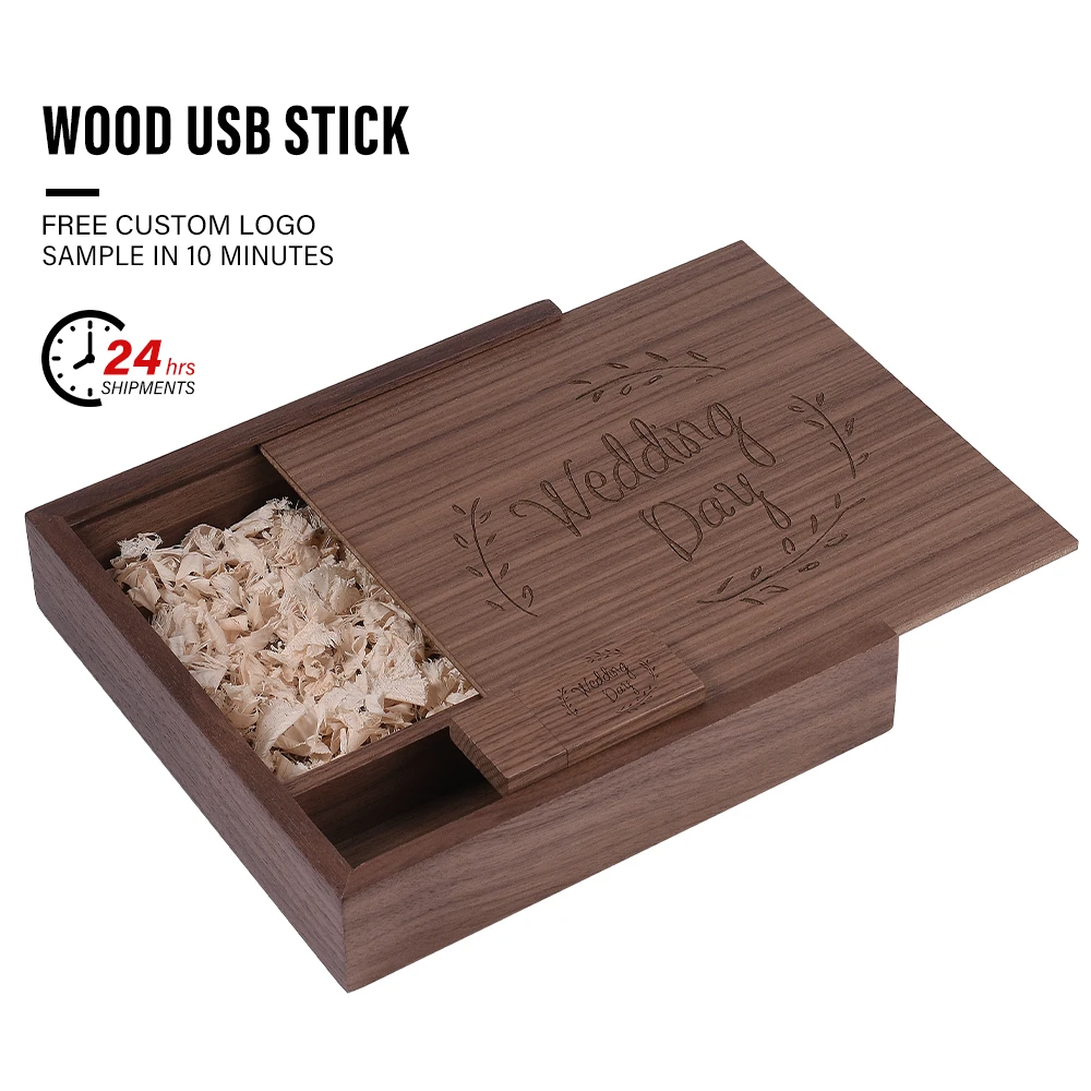 thumbnail image 5 of Unidad flash USB 3.0 de madera con logotipo gratuito, 4 GB, 8 GB, 16 GB, 32 GB, 64 GB, 128 GB, caja para memoria USB de 6 x 4 para fotografía, regalo de boda, 5 of 5