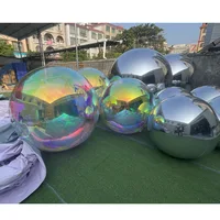 2024 Hanging Inflatable Mirror Ball Giant Disco Inflatable Mirror Balloon Large Silvery Christmas Spheres For Stage Decoration 2
