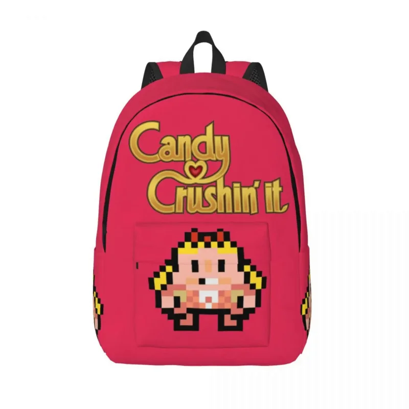 Candy Crush Pixel Tiffi Backpack for Kindergarten Primary School Student Bookbag Boy Girl Kids Daypack with Pocket cute polka backpack boy girl kids student school bookbag daypack kindergarten primary bag for outdoor travel hiking