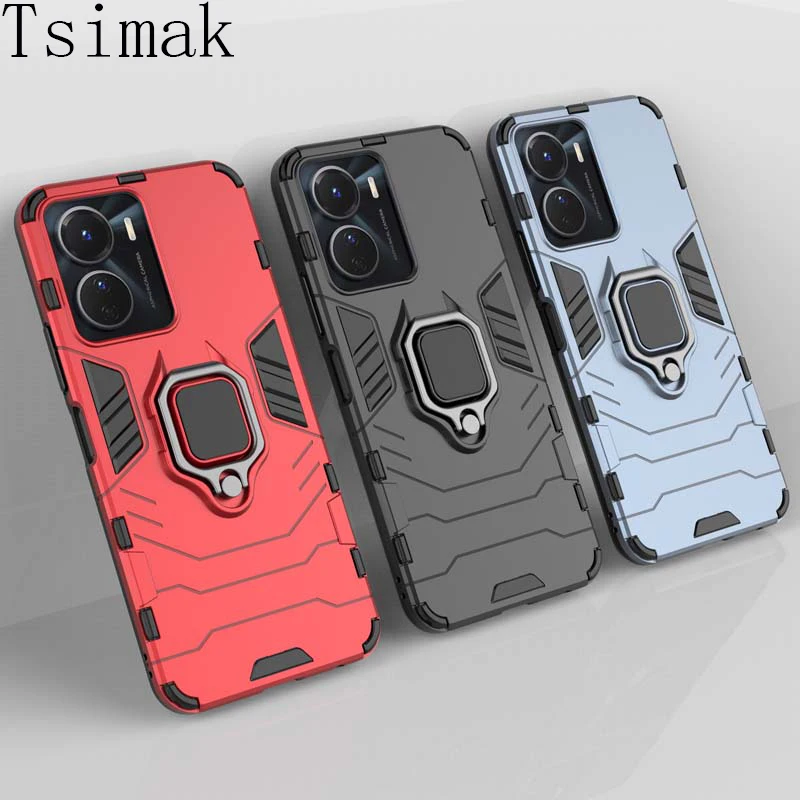 Stoßfest Fall Für Vivo Y35 4G Abdeckung VIVO Y16 Y22 Y22S V25E V25 V27E V27 Pro VivoY35 Y 35 4G Rüstung Schutz Telefon Zurück Coque_voghion.com