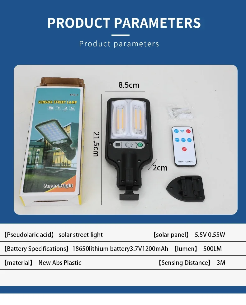 Description Picture 4 of itemSolar Tungsten Lights Outdoor With 3 Mode Waterproof Motion Sensor Security Lighting LED Wall Street Lamp for Garden Patio Path