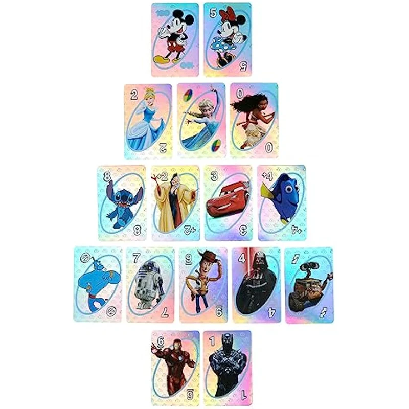 Mattel Games UNO Disney 100-Card Card Game Featuring Characters from the Anime Movie Collectible Foil Cards Make a Great Gift 3