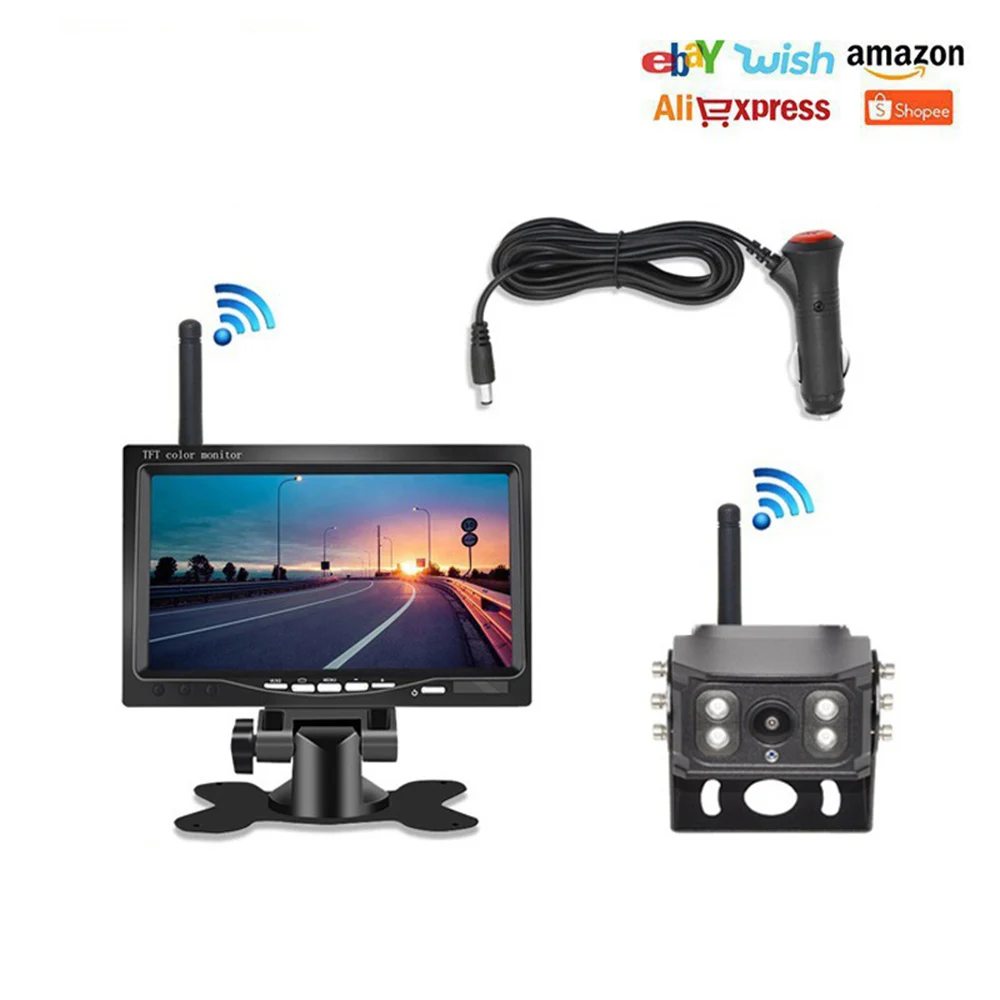 

Вилочный погрузчик комбайн бортовой мониторинг Высокое разрешение ночное видение 7-дюймовая беспроводная камера заднего вида