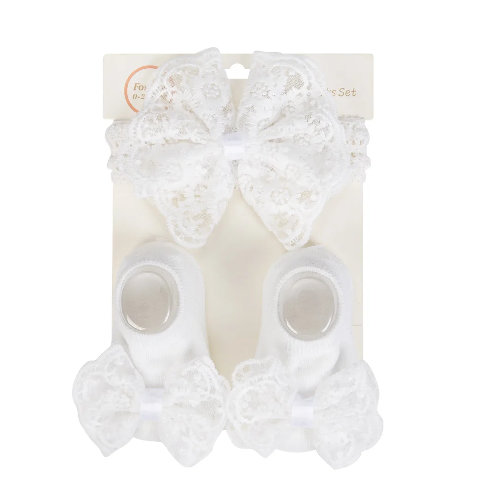 Lace Baby Headband & Shoe Socks 9
