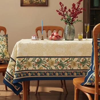 American Style Retro Style Tablecloth Light Luxury and High-end Waterproof Tablecloth