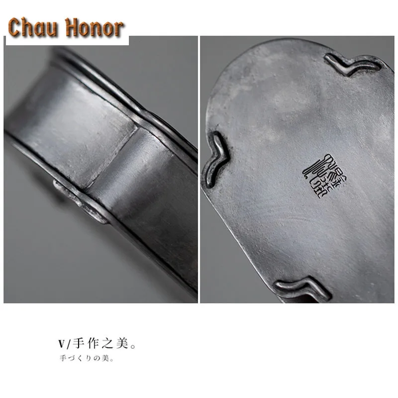 Japanese Teapot Dry Bubble Tray Household Tin Zen Gingko Small Water Storage Tea Tray Pot Raising Platform Tea Kung Fu Teaware