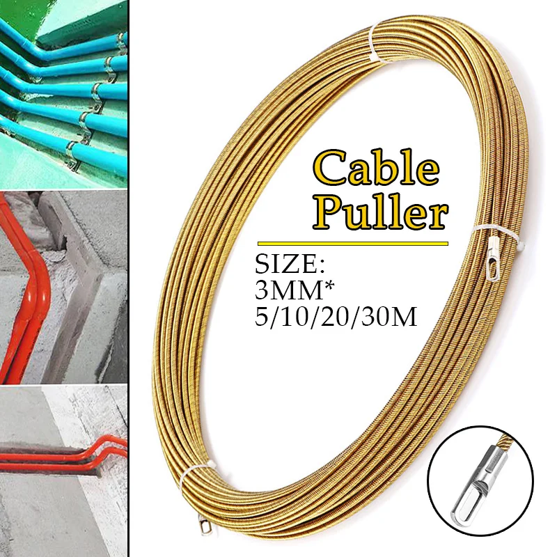 Conduíte de Fio para Telecom Extrator de Cabo Peixe Tape Reel Fibra de Vidro Metal Parede Elétrica Diâmetro mm