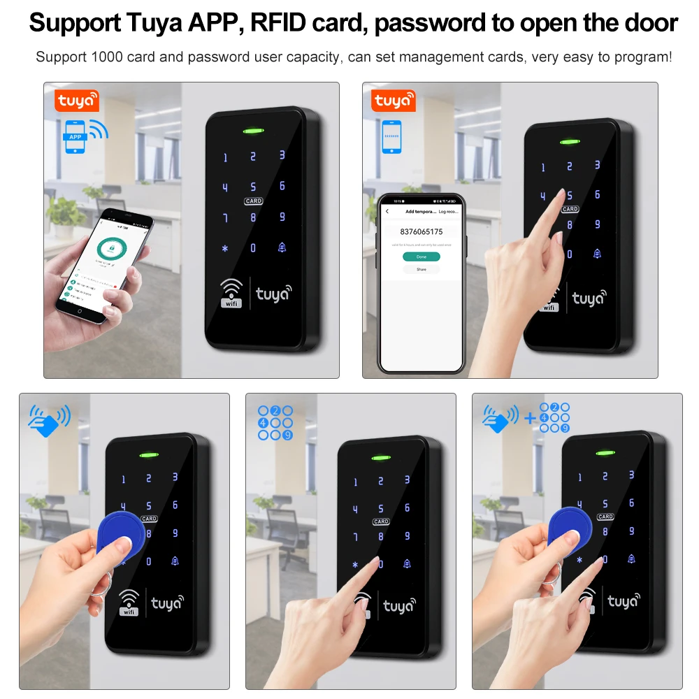 Wifi Tuya Smart Access Controller RFID Keyboard IP68