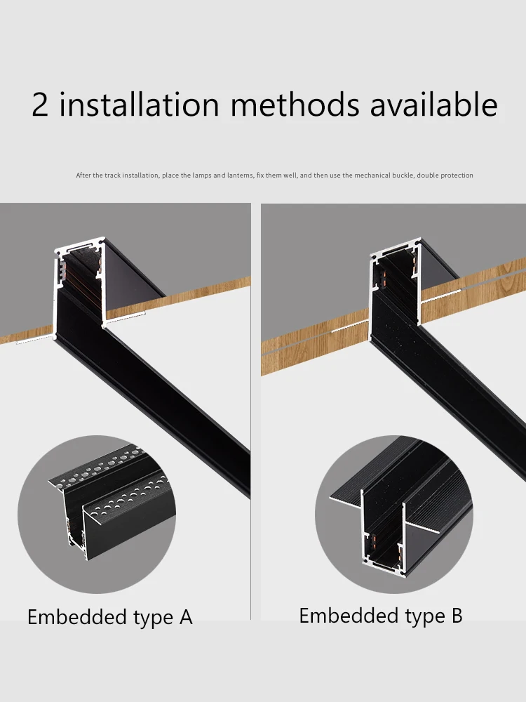 Saiyo LED Magnetic Track Light Dimmable Recessed Rails System Black Lighting Fixture Smart Spotlight Floodlight Pendant Lamp