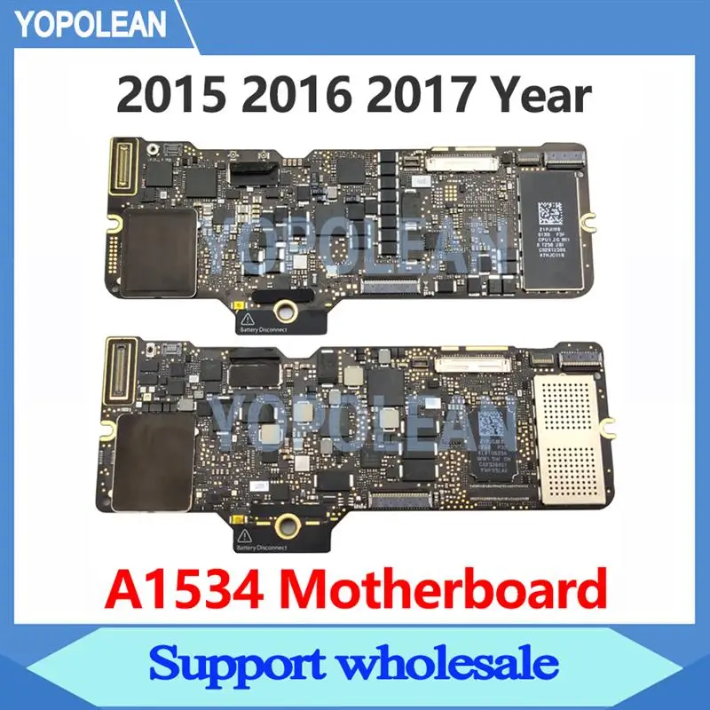 

Top A1534 Motherboard 1.1G 1.2G 1.3GHz 256GB 512GB 820-00045-A 820-00244-A For Macbook Retina 12" A1534 Logic Board 2015