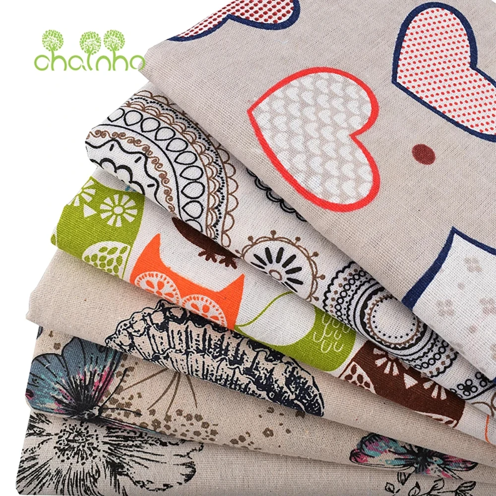 Chainho,Printed Cotton Linen Fabric,DIY Sewing & Quilting Material,For Sofa,Table Cloth,Curtain,Bag,Cushion,Furniture Cover CL05
