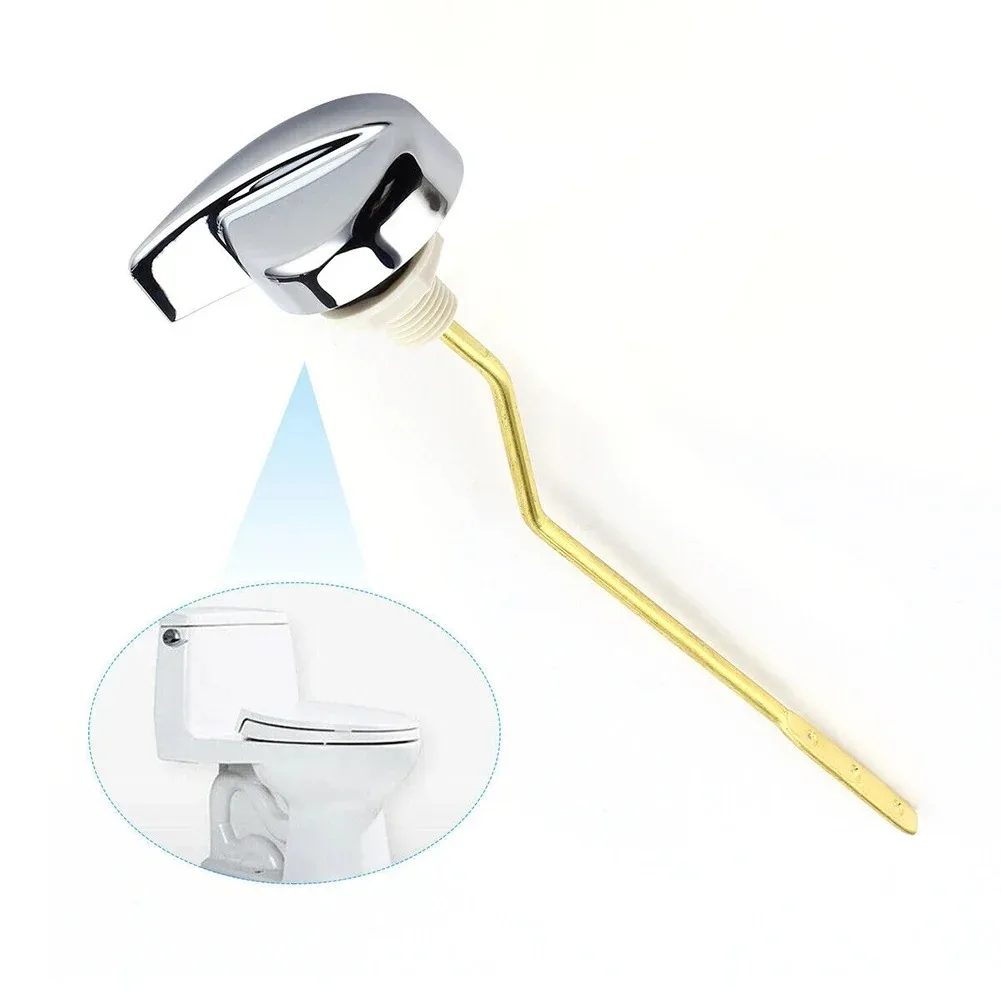 1Pc Universal Toilet Tank Flush Lever Chrome Finish Toilet Lever Handle Bathroom Accessories