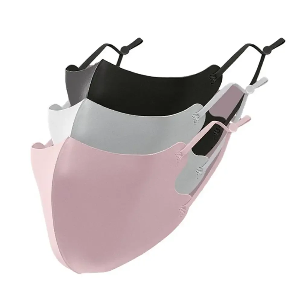 9PCS Ice Silk Face Masks Washable Anti Dust Cotton Mouth Mask Travel Reusable Adjustable Earloop Straps Support Long-time Usage