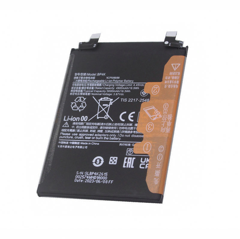 Seasonye 1x BP4K 5000mAh 19.3Wh Replacement Battery For Xiaomi POCO X5 PRO 5G redmi Note12 Pro / Note 12T Batteries Bateria