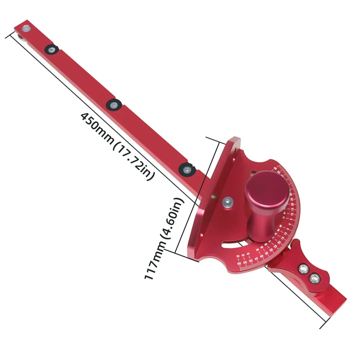 Universal Table Saw Miter Gauge Aluminum Alloy Precision Miter Gauge W/ Fixed Angle Gear Shifting Hole T Track Angle Ruler Woodworking Tool