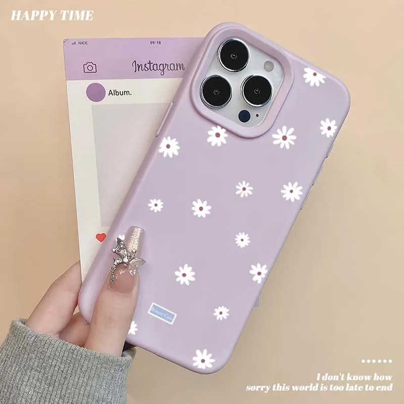 Charming Daisy Flower Shockproof Silicone Phone Case