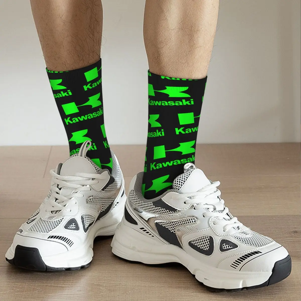 Motorcycle Kawasakis Racing Socks Merch for Men Moto Riding Printed Socks Motocross Sock